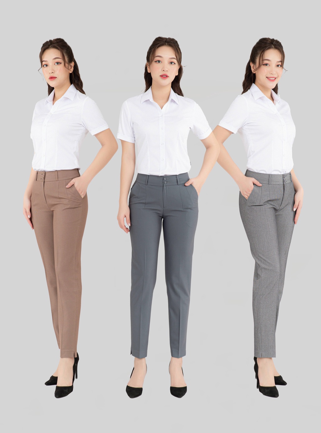 Mô tả Quần tây nữ trơn QAW2016-R04 cạp trung 2 cúc 2 ly ống đứng form nhỏ các màu Thái Hòa - 7