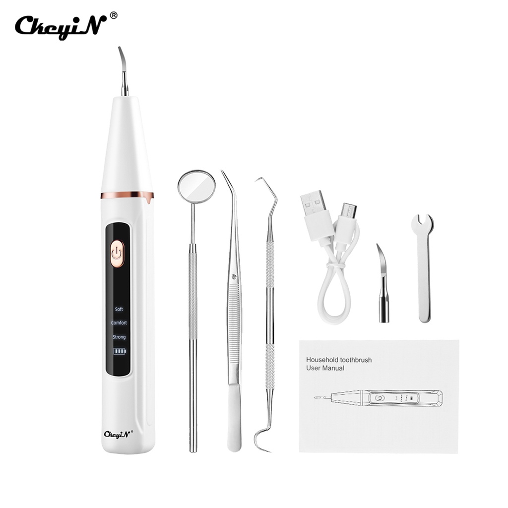 Mô tả Máy lấy cao răng CKEYIN KQ158W loại bỏ vi khuẩn/vết ố/làm sạch răng nướu kèm 2 đầu làm sạch thay thế tại nhà - 3