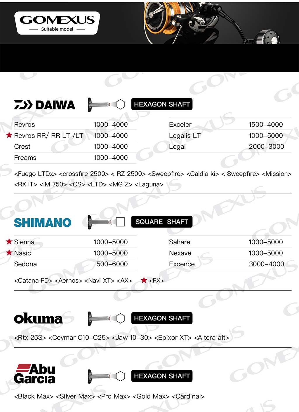 Mô tả Tay quay máy câu cá GOMEXUS không cần nguồn 57mm thích hợp cho Shimano Sienna FX Nasci Daiwa Revros LT RR - 8