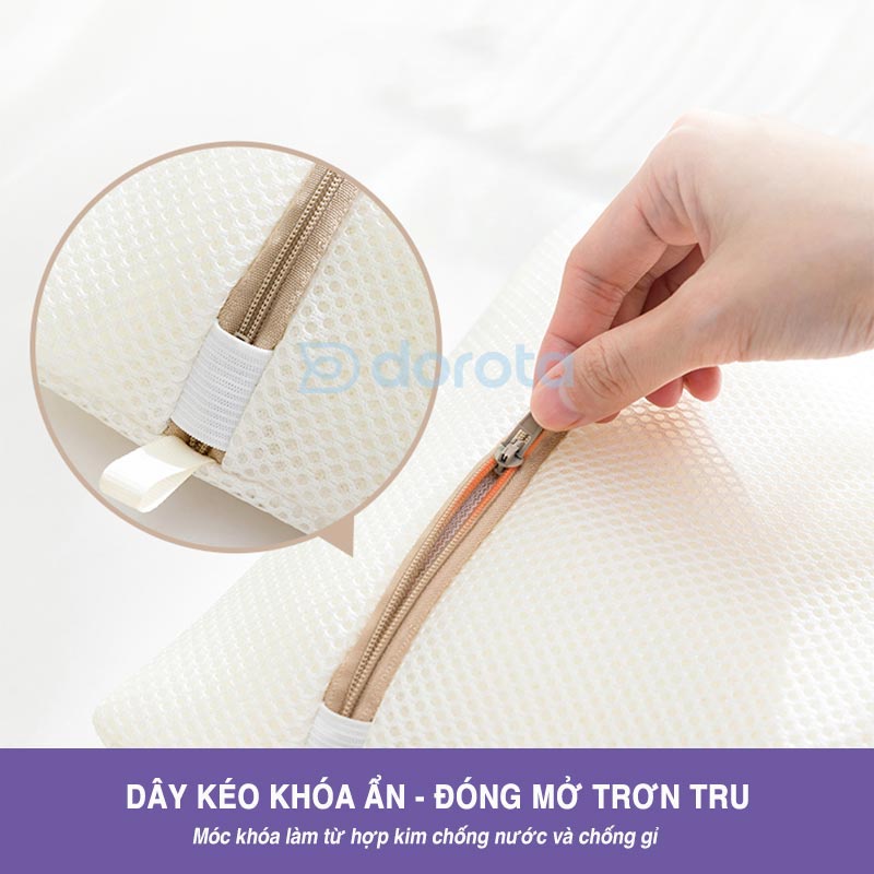 Mô tả Túi giặt đồ máy giặt cao cấp 3 lớp DOROTA vải lưới dày đựng quần áo đồ lót tất vớ nhiều kích thước TG1 - 4