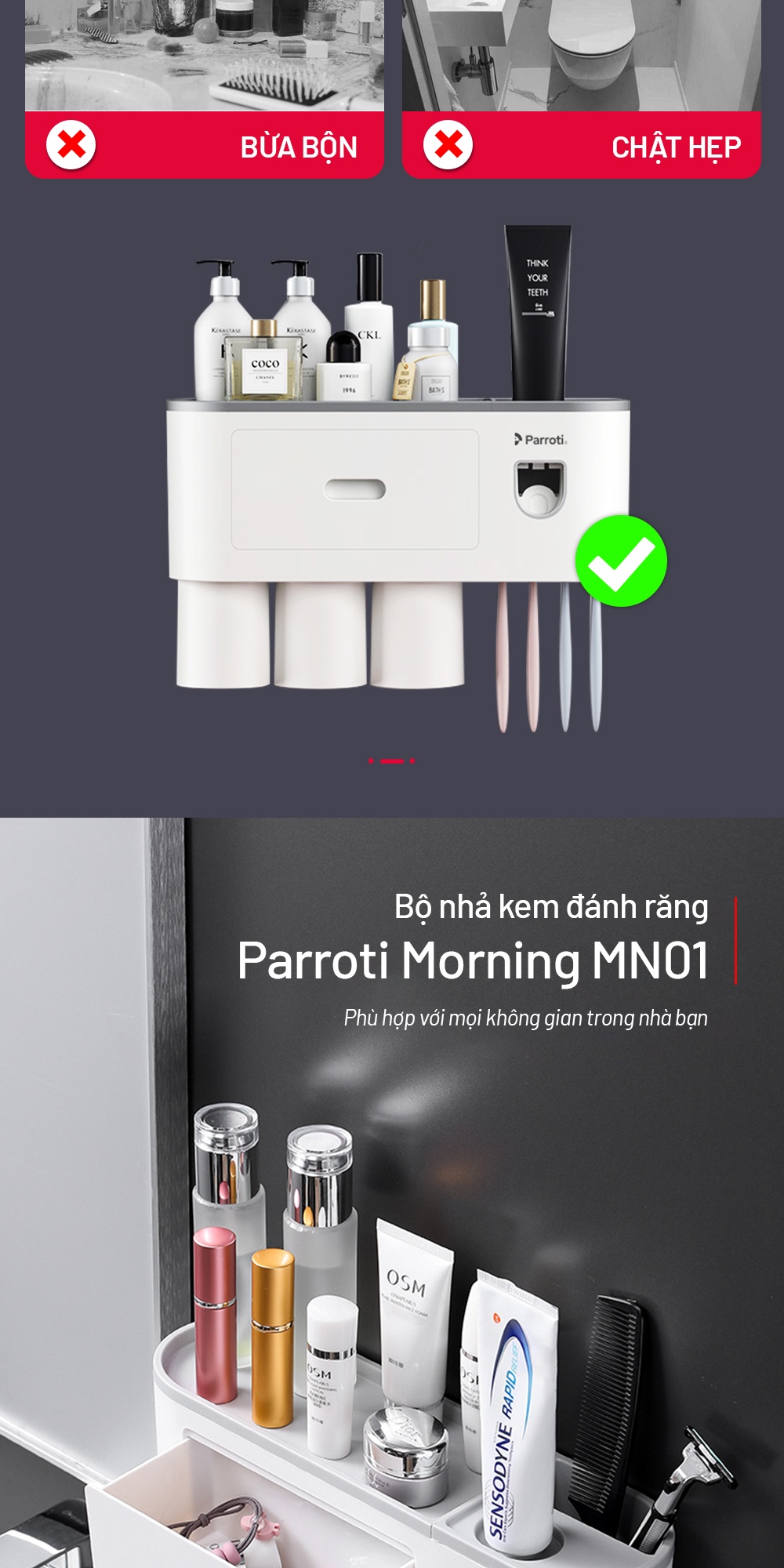 Kệ để đồ phòng tắm Parroti Morning