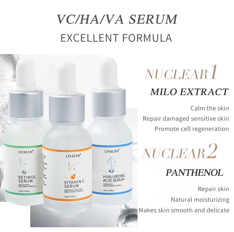 Mô tả Serum LIYALAN axit hyaluronic vitamin C retinol dưỡng ẩm làm trắng chống lão hóa (15mlx3) - 1