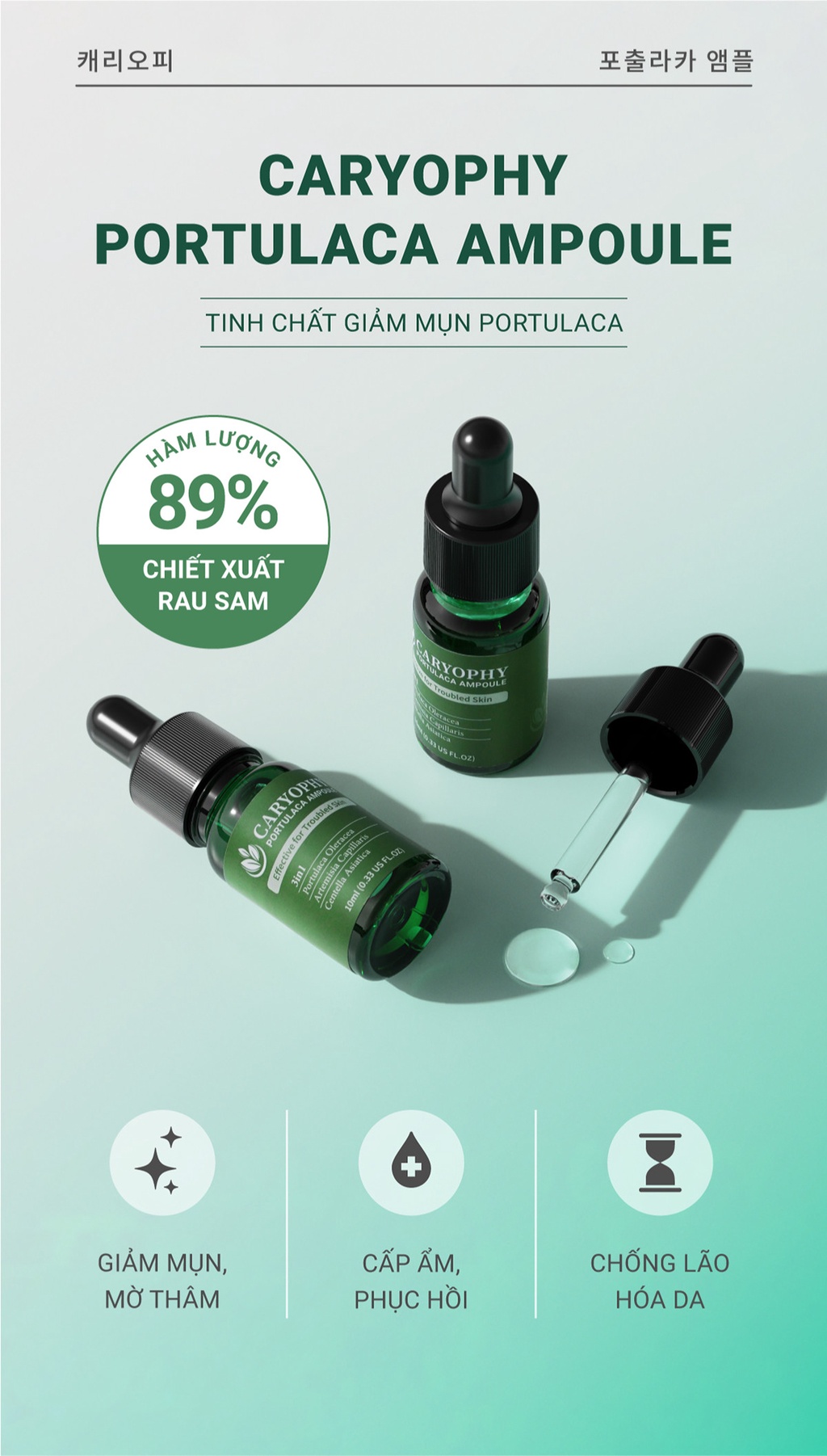 Mô tả Tinh chất giảm mụn mờ thâm Caryophy Portulaca Ampoule 30ml - 1