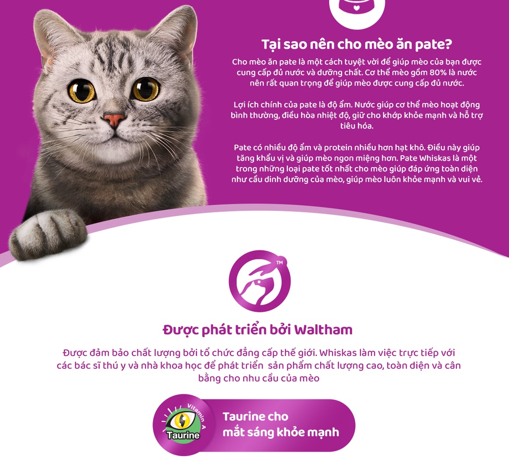 Mô tả WHISKAS Thức Ăn Cho Mèo Trưởng Thành Dạng Pate 400G (dạng lon) - 2