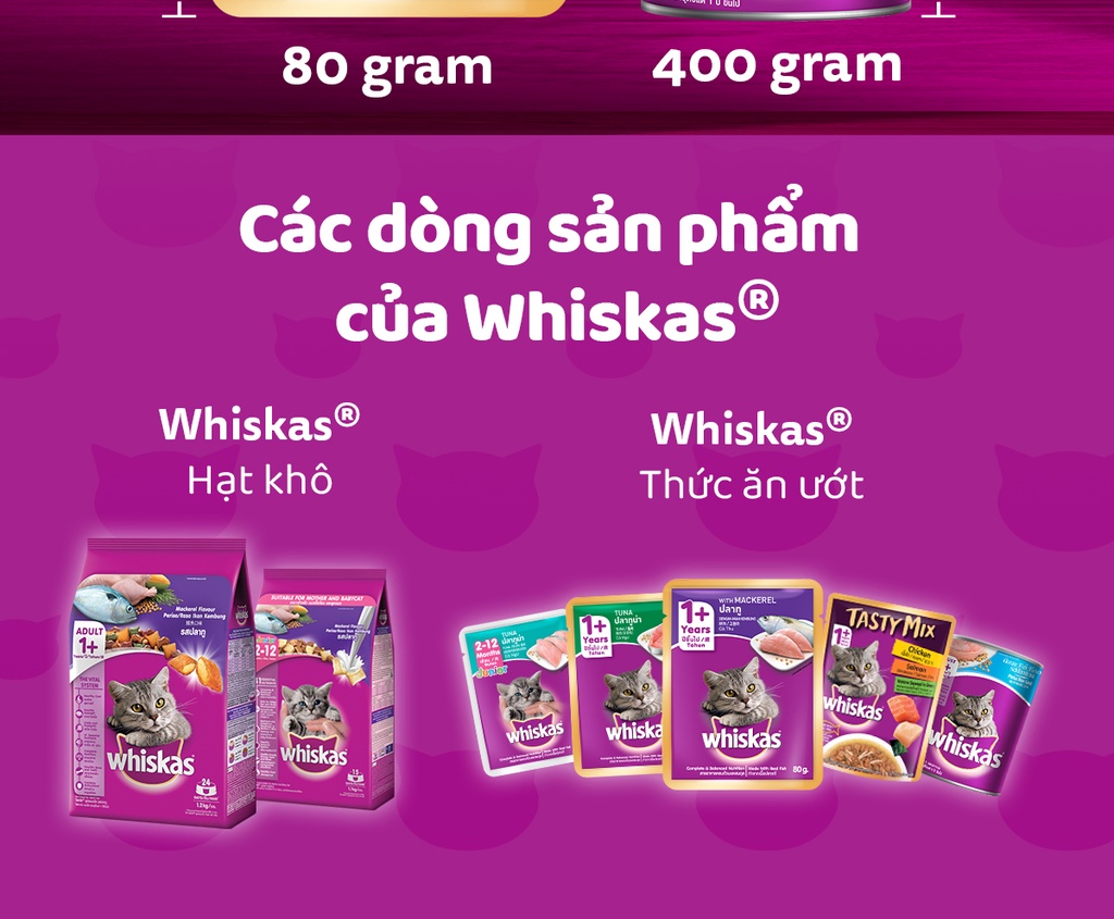 Mô tả WHISKAS Thức Ăn Cho Mèo Trưởng Thành Dạng Pate 400G (dạng lon) - 8