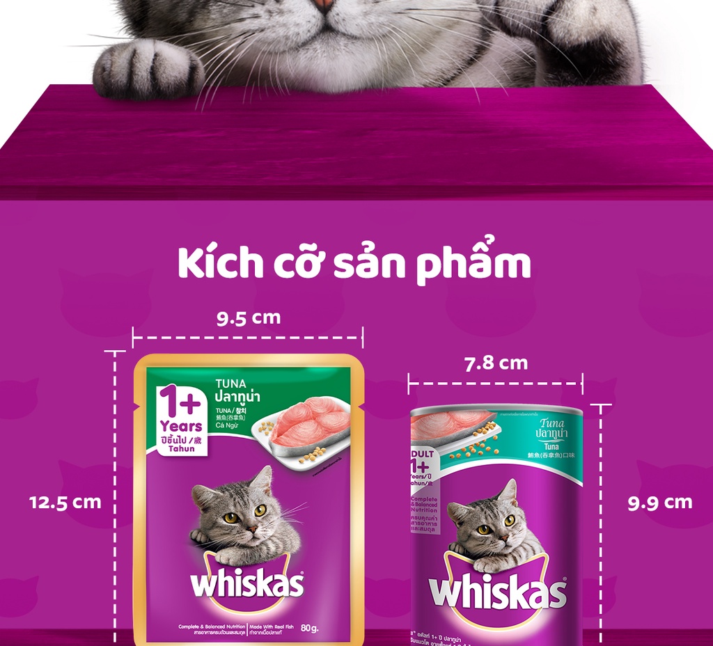 Mô tả WHISKAS Thức Ăn Cho Mèo Trưởng Thành Dạng Pate 400G (dạng lon) - 7