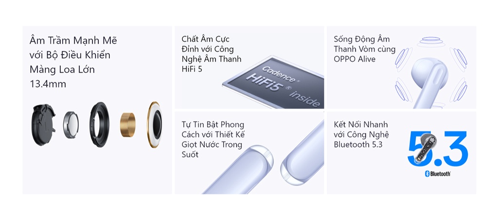 Mô tả Tai Nghe Bluetooth Không Dây TWL OPPO Enco Air 3 | Âm thanh vòm | Khử ồn cuộc gọi AI - Hàng Chính Hãng - 2