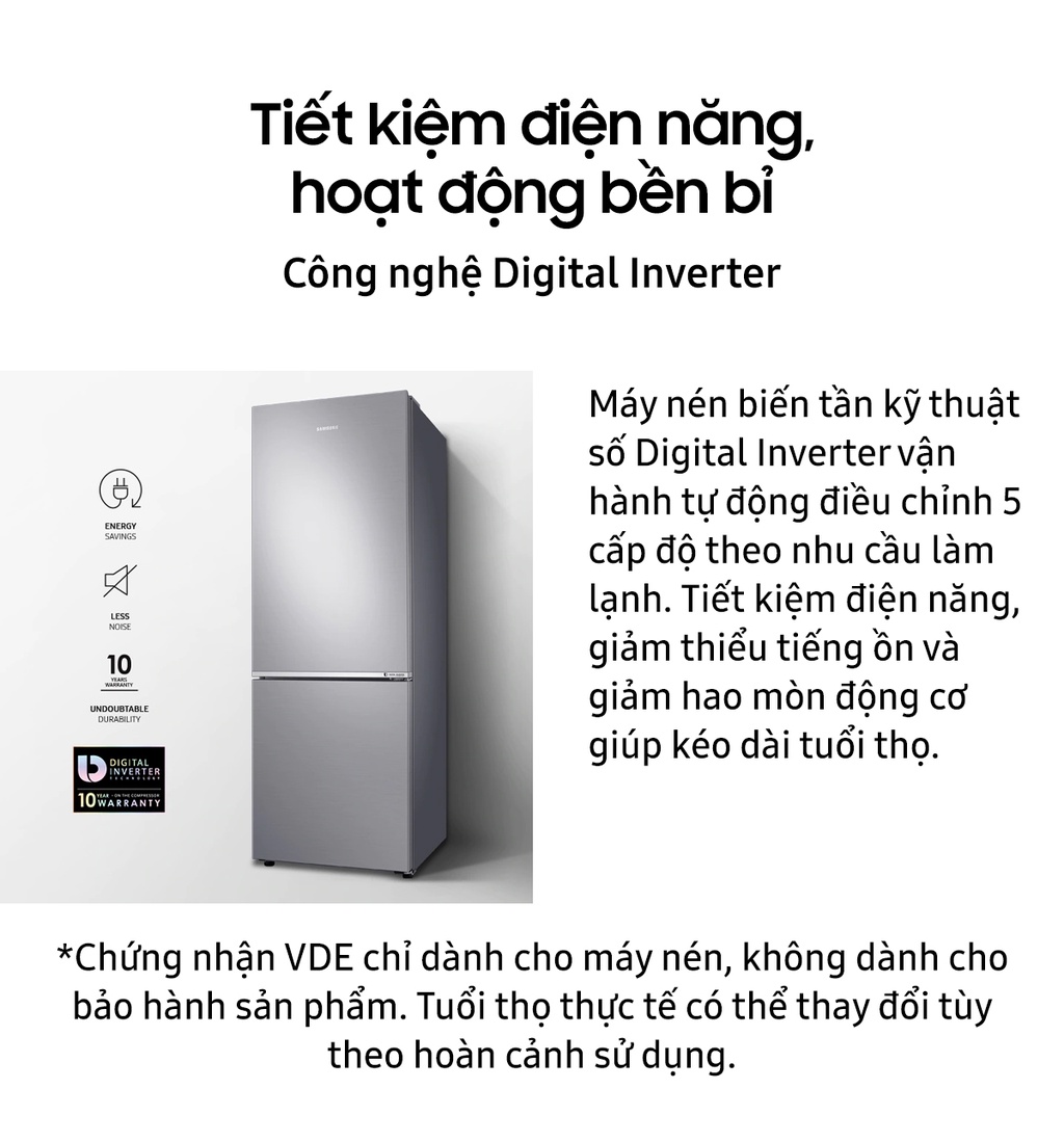 Mô tả [Shopee - Lắp đặt 0Đ HN HCM]Tủ Lạnh hai cửa Samsung Inverter 280 Lít RB27N4010BU - 2