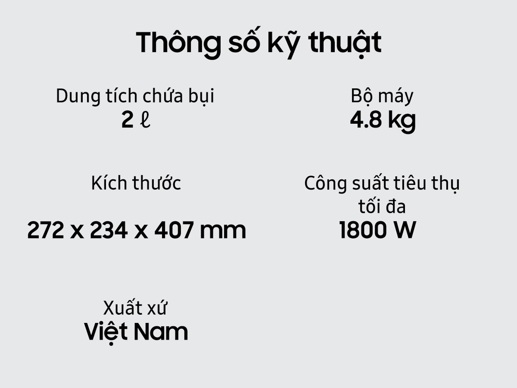 Mô tả Máy Hút Bụi Samsung VC18M3110VB/SV (2 lít) - 6