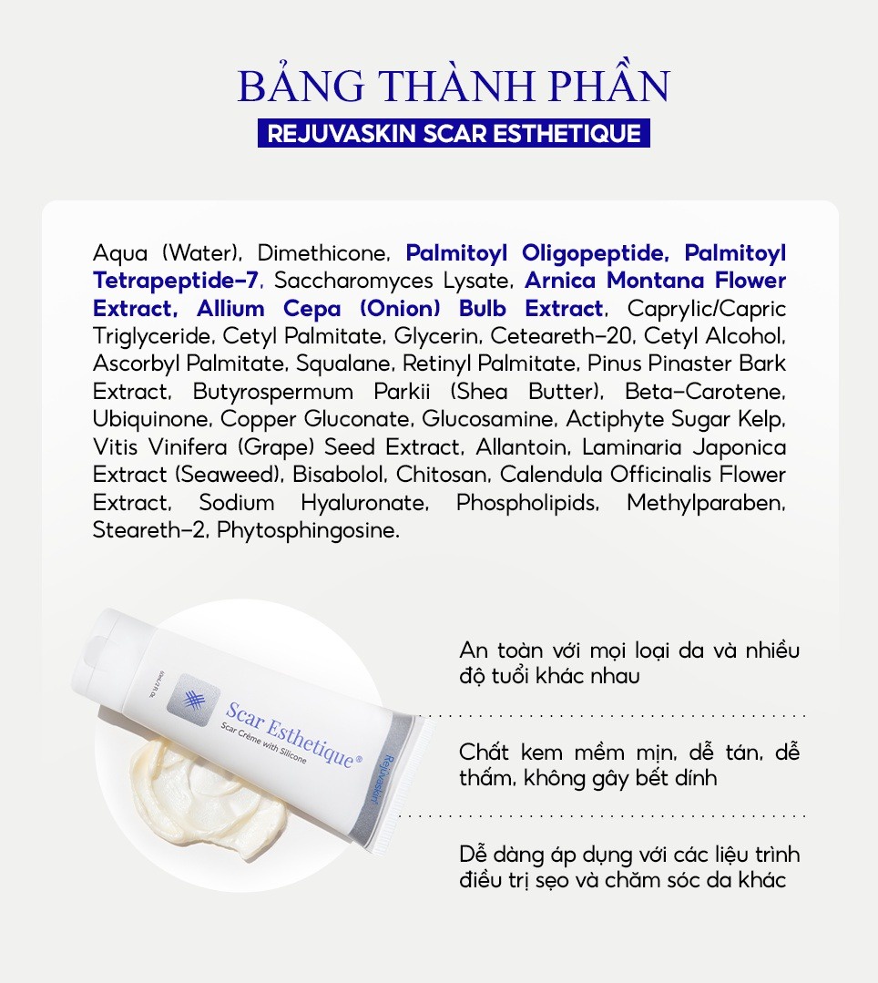Mô tả Kem làm mờ sẹo thâm, lấp đầy sẹo rỗ, lõm Scar Esthetique REJUVASKIN 30ml - 3