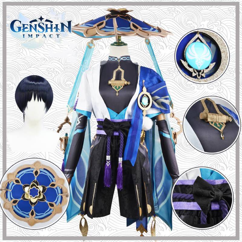 Tác Động Genshin Polyester Kunikurushi-Wanderer Wanderer Scaramouch Cosplay Mũ Tre Trang Phục Người Lớn