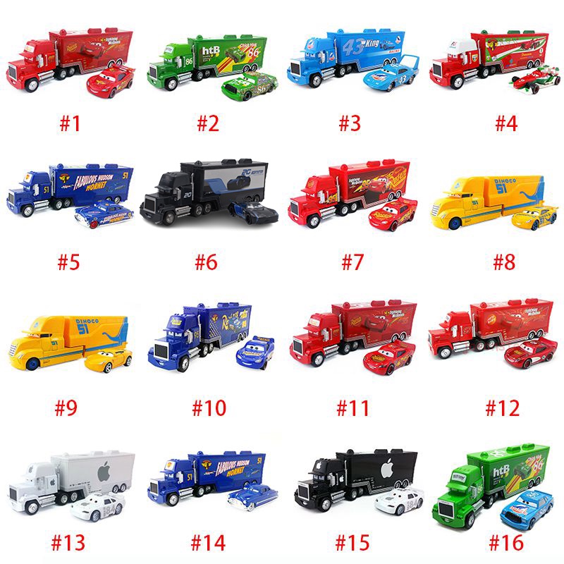Bộ xe và xe đua bằng hợp kim và nhựa Pixar Sparkling Cars với Mack Lightning Mcqueen King Jackson dành cho trẻ em. Bão