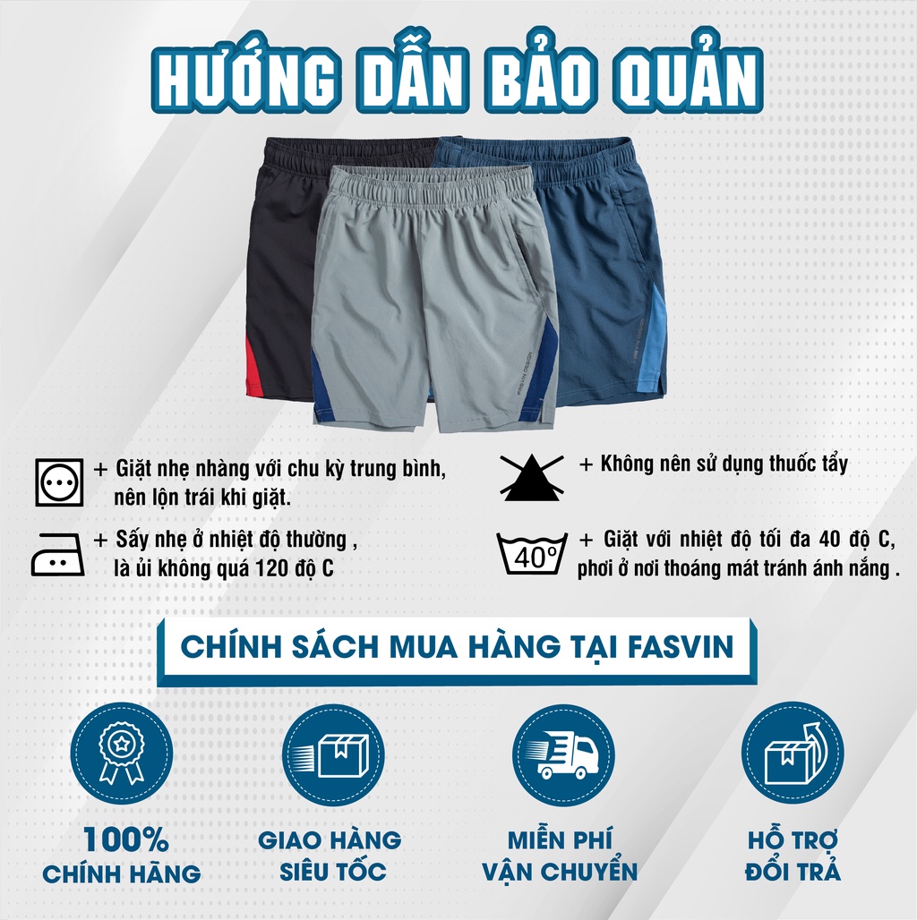 Mô tả Quần short nam FASVIN thể thao vải gió, thoải mái, chuẩn phom, siêu nhẹ Q22508.HN - 2