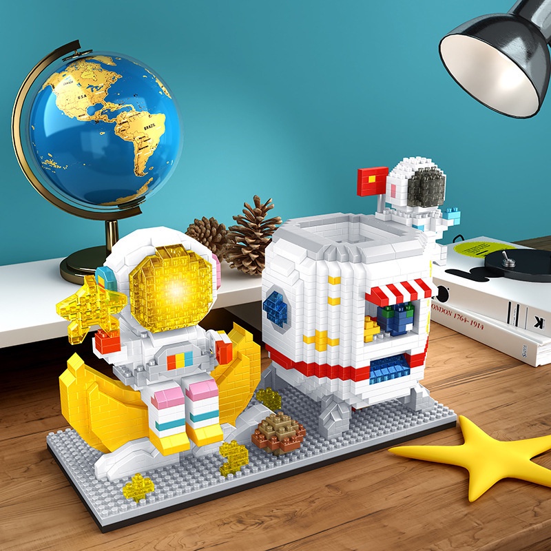 mini  mô hình lắp ráp  bộ    phi hành gia  Đồ Chơi Lắp Ráp Mô Hình  Phi Hành Gia / Chú Cáo Hoạt Hình Dễ Thương