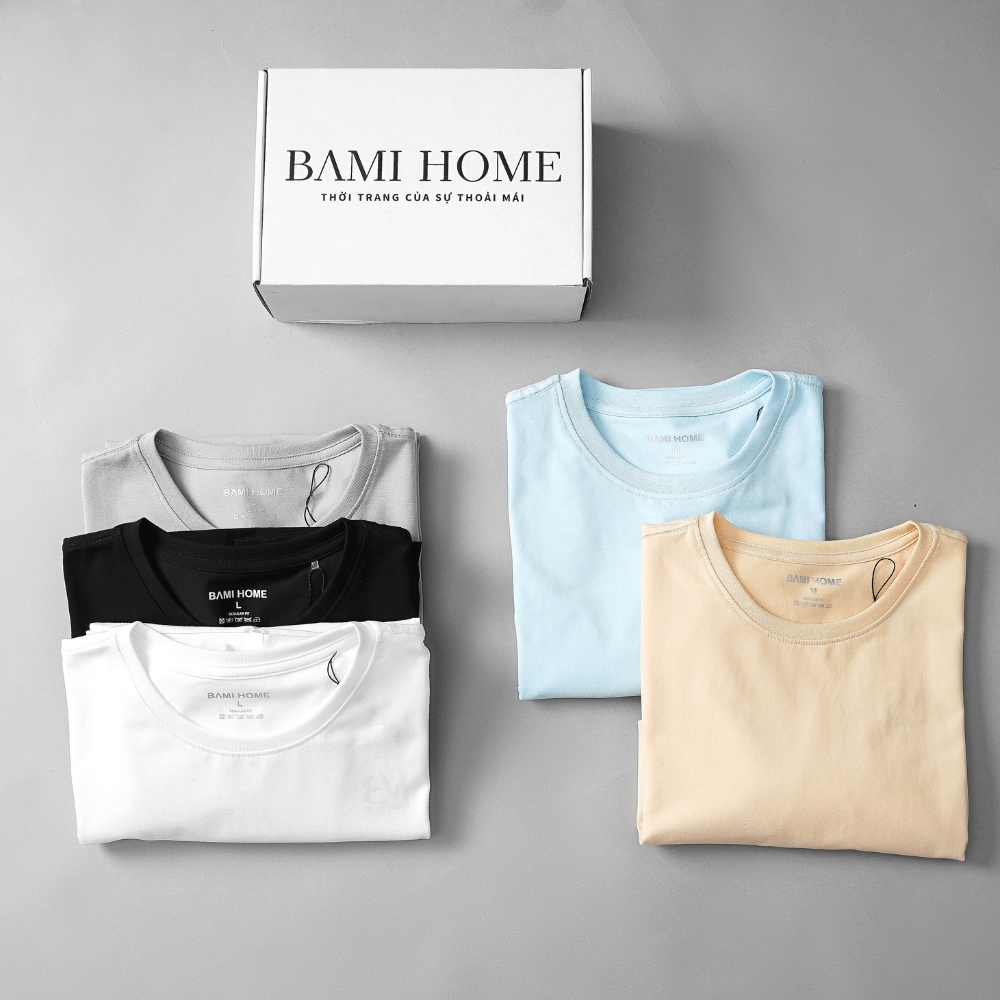 Mô tả Áo thun trơn nam cao cấp BAMIHOME áo thun cổ tròn basic form vừa vặn, năng động thoải mái ATS01 - 8