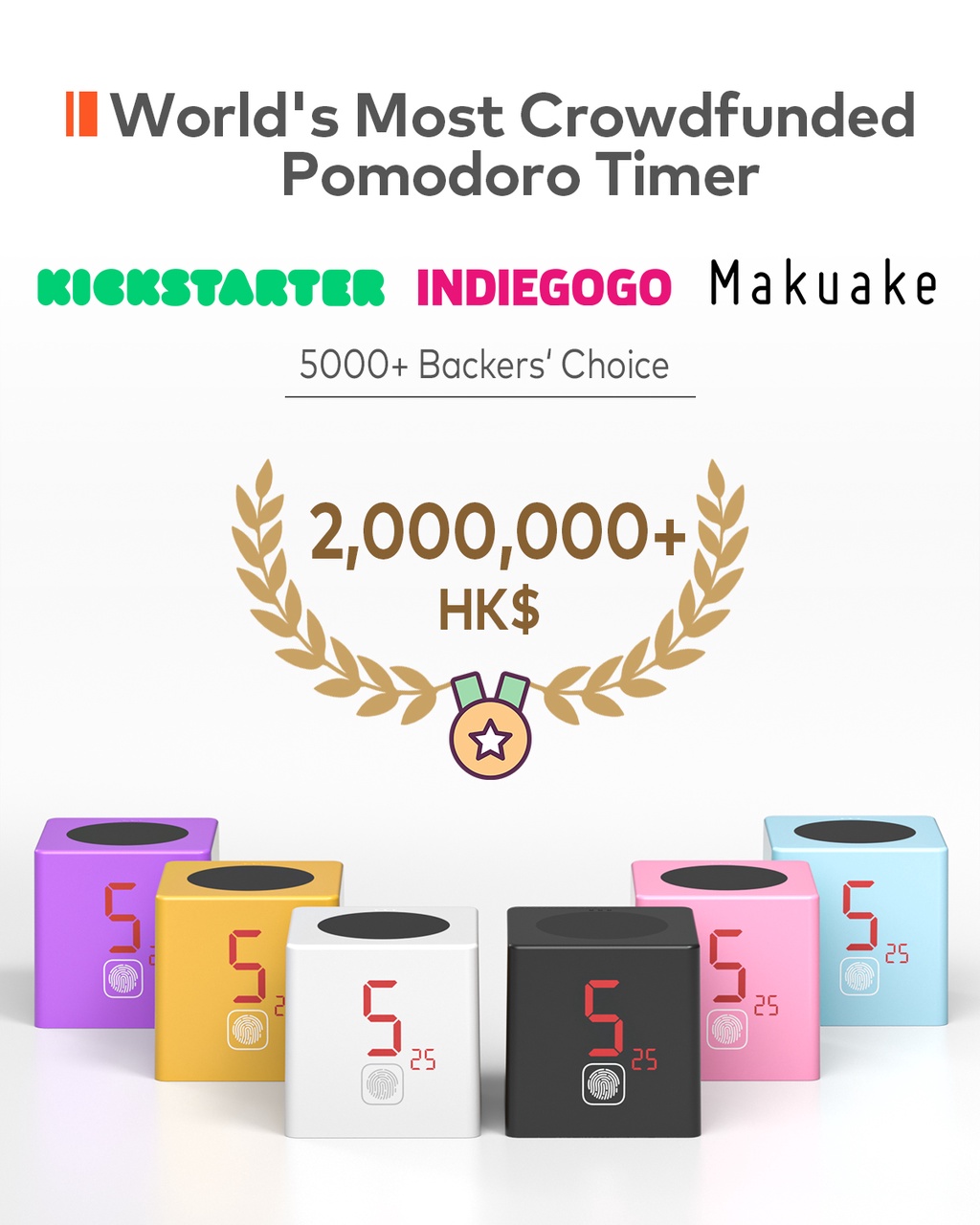 Đồng hồ hẹn giờ Pomodoro LLANO màu đen