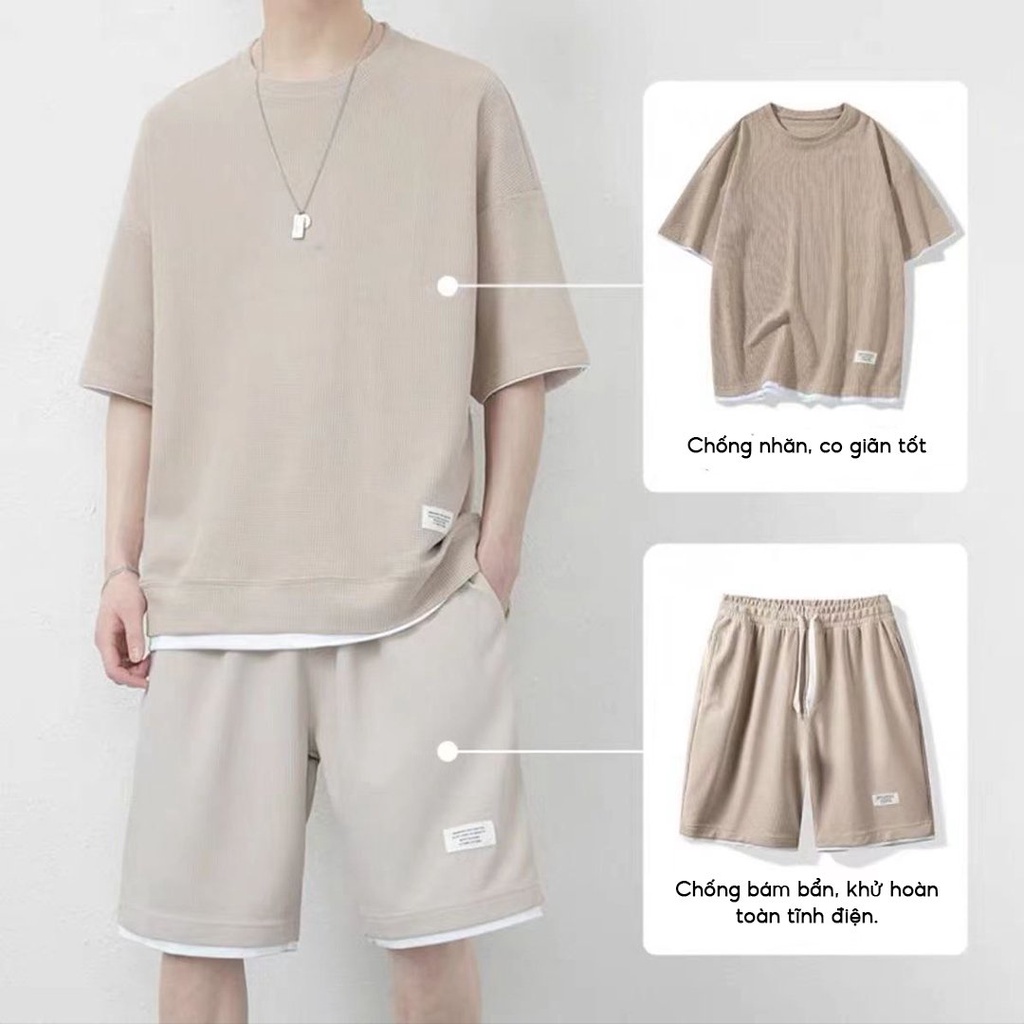 Mô tả Đồ bộ quần áo thun chất liệu tổ ong cao cấp form rộng thoáng mát, thấm hút mồ hôi tốt EDT10 - 3