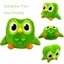20cm Ngộ nghĩnh Mũ Cú Mềm Đồ Chơi Nhồi Bông Giáng Sinh Duolingo Plushie Đồ Chơi Xanh