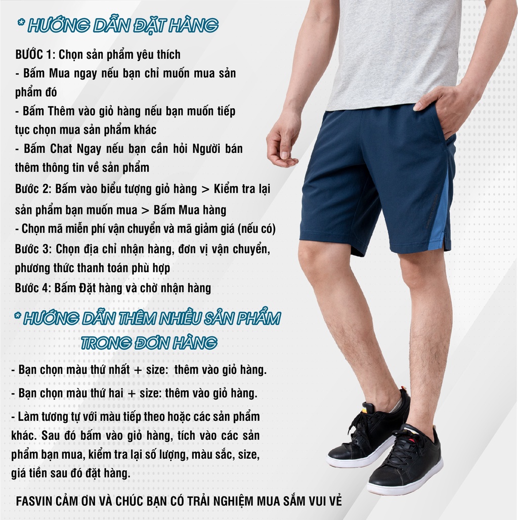 Mô tả Quần short nam FASVIN thể thao vải gió, thoải mái, chuẩn phom, siêu nhẹ Q22508.HN - 3