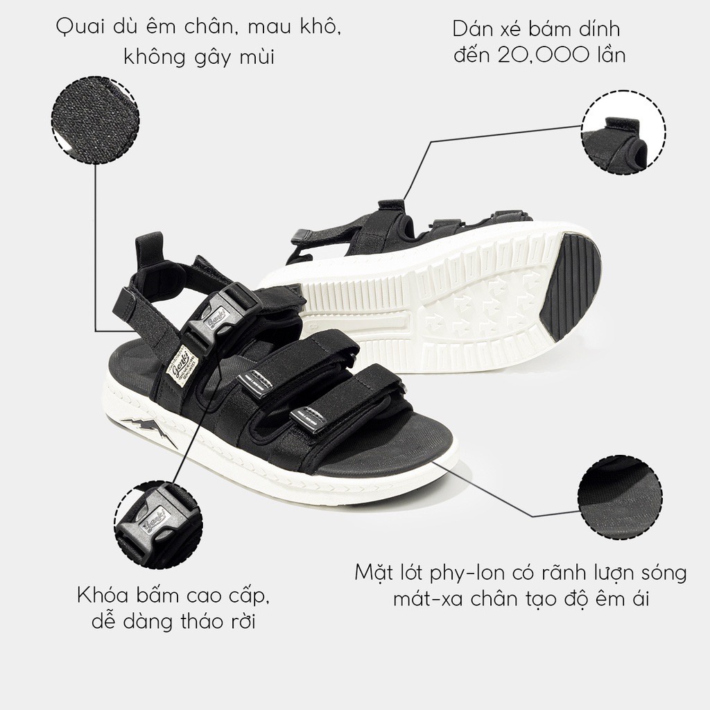 Mô tả Dép Quai Hậu Nam Nữ Genki Màu Đen Đế Trắng Quai Chéo Thời Trang Chính Hãng YK279 - 3