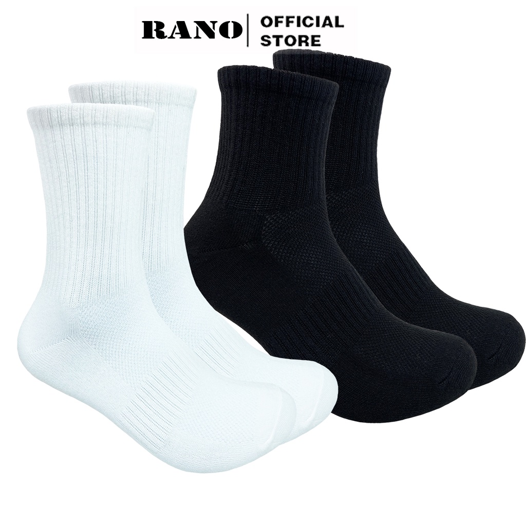 Mô tả Tất vớ nam nữ cổ thấp trung cao trơn màu đen trắng BAsic Hàng Hiệu RANO Phong Cách Unisex Hàn Quốc TRON_TRUNG - 3