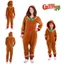 Giáng Sinh Bánh Gừng Người Cosplay Trang Phục Người Lớn Trẻ Em Xmas Đảng Quần Áo Có Mũ Trùm Đầu Jumpsuits
