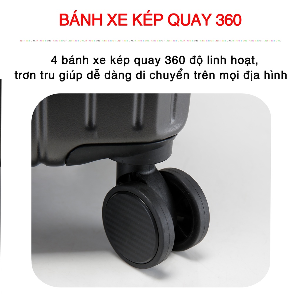 Mô tả Vali kéo du lịch Kingsun vali size20/24dáng hộp Khoá Kéo KS-P37 nhựa PC +ABS cao cấp chống va đập - 9