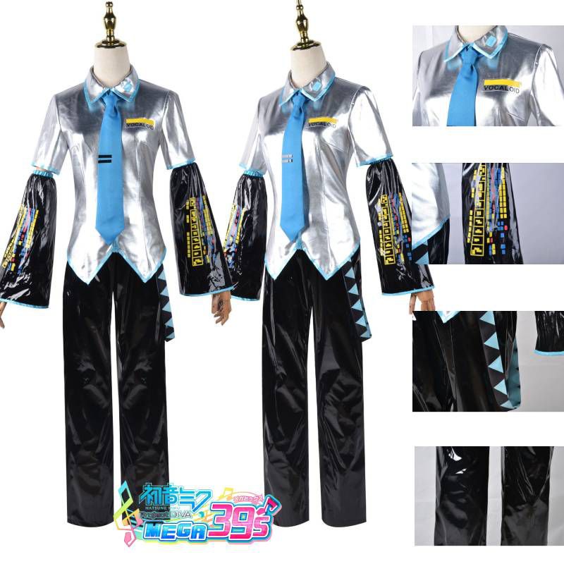 Hatsune Miku Authentic Vocaloid PU Cosplay Set Có Áo Sơ Mi Thắt Quần Tóc Giả