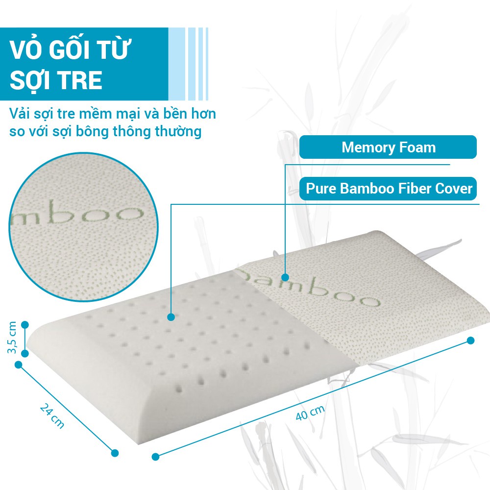 Mô tả Gối Memory Foam - Comfybaby cho bé organic tự nhiên mềm mại, thoáng mát, sử dụng từ 0 tháng tuổi - 9