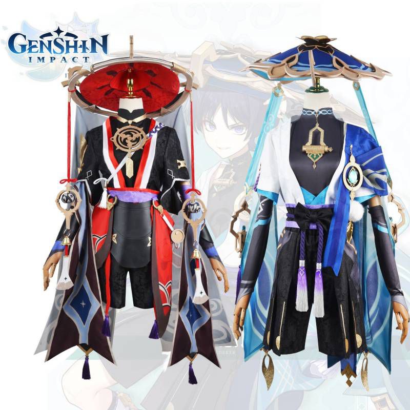 Tác Động Genshin Polyester Kunikurushi-Wanderer Wanderer Scaramouch Cosplay Mũ Tre Trang Phục Người Lớn