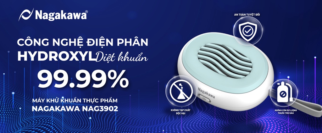 Mô tả Máy Khử Khuẩn Thực Phẩm Mini Cầm Tay NAGAKAWA NAG3902 Khử Trùng Diệt Khuẩn Hoa Quả Rau Củ Thịt Cá B.hành 1 Năm - 1