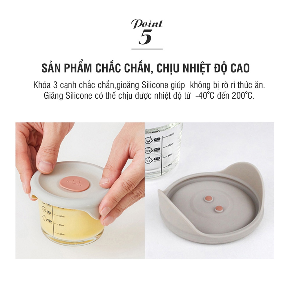 Mô tả Hộp thủy tinh đựng thức ăn dặm cho bé LocknLock có vạch chia 230ml LLG508S3 LLG509S3 280ml LLG542S3IVY LLG510S3 - K-MALL - 10