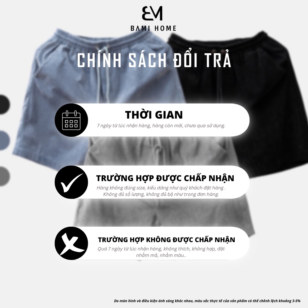 Mô tả Quần short nhung tăm Nam Nữ BAMI HOME cao cấp form regular năng động thoải mái QNG02 - 10
