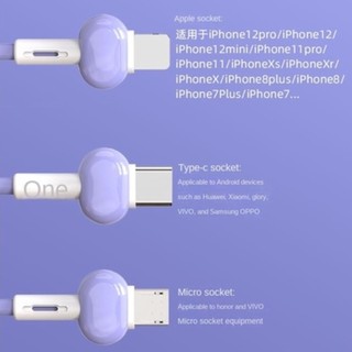 Dây Cáp Sạc Truyền Dữ Liệu 3 Trong 1 Kiểu Móc Khóa Màu Macaron Dành Cho Type-C / Android