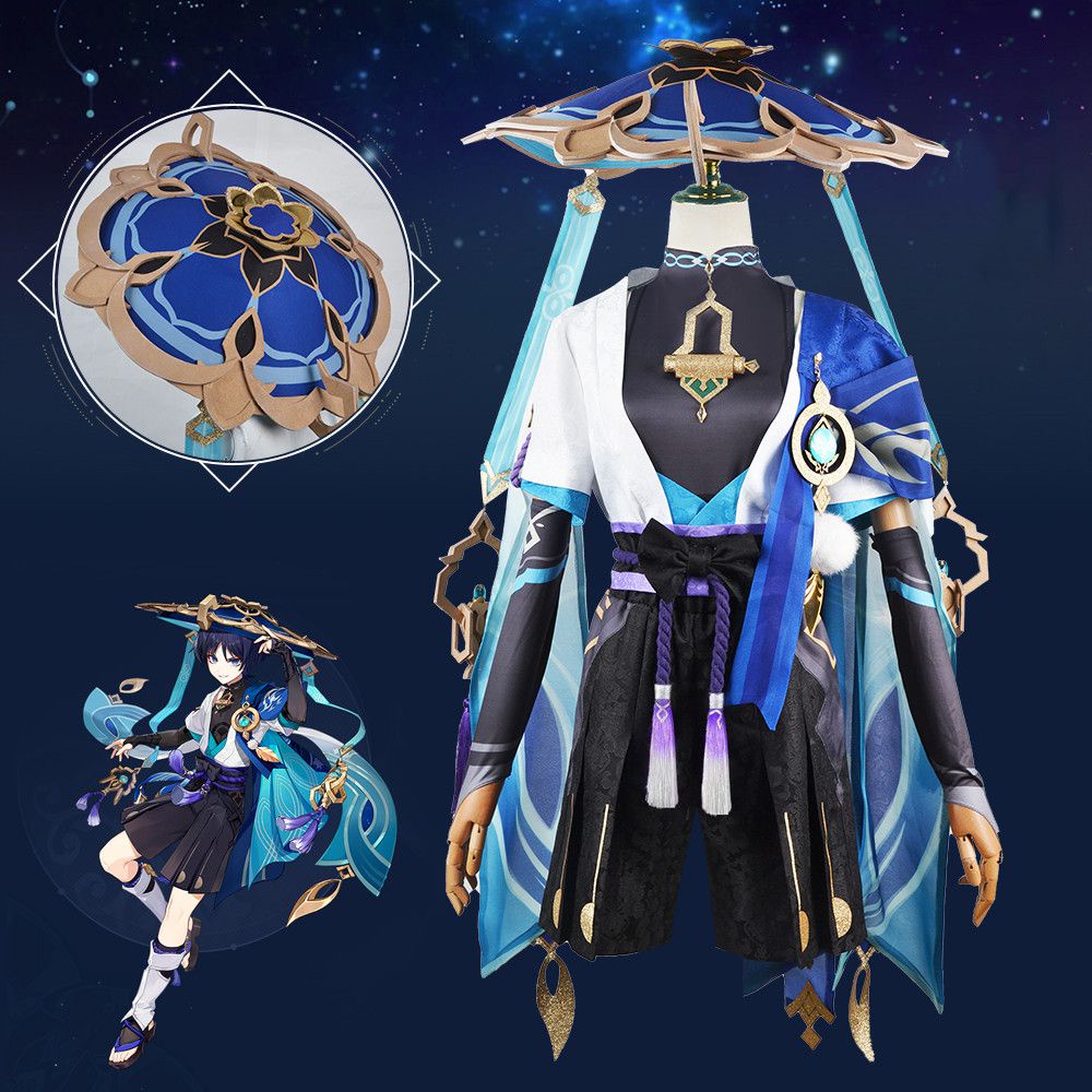 Tác Động Genshin Polyester Kunikurushi-Wanderer Wanderer Scaramouch Cosplay Mũ Tre Trang Phục Người Lớn