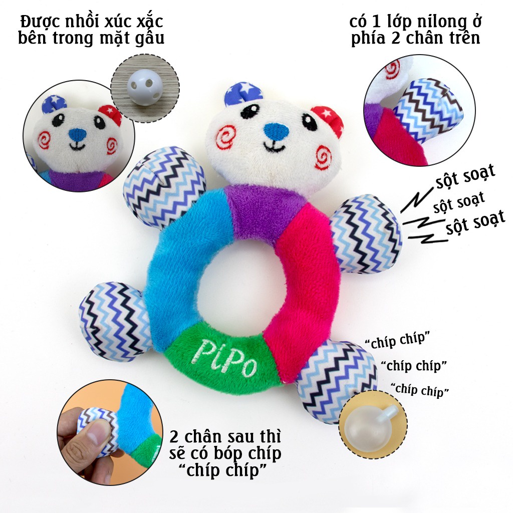 Lục Lạc Vải PiPoVietnam - Gấu Trắng Vui Vẻ
