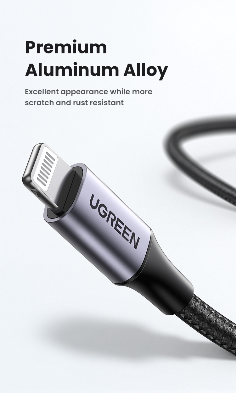 [Cho iPhone 8 -14 MFi] Cáp Sạc Nhanh UGREEN Nylon Dù USB-C to Lightning | Đạt chứng nhận MFi Apple | Chắn chắc - US304-cho iPhone 11 12 13 14/ iPad Pro Air/ Air Pod Pro – ảnh mô tả chi tiết 10