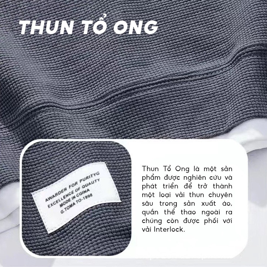 Mô tả Đồ bộ quần áo thun chất liệu tổ ong cao cấp form rộng thoáng mát, thấm hút mồ hôi tốt EDT10 - 4