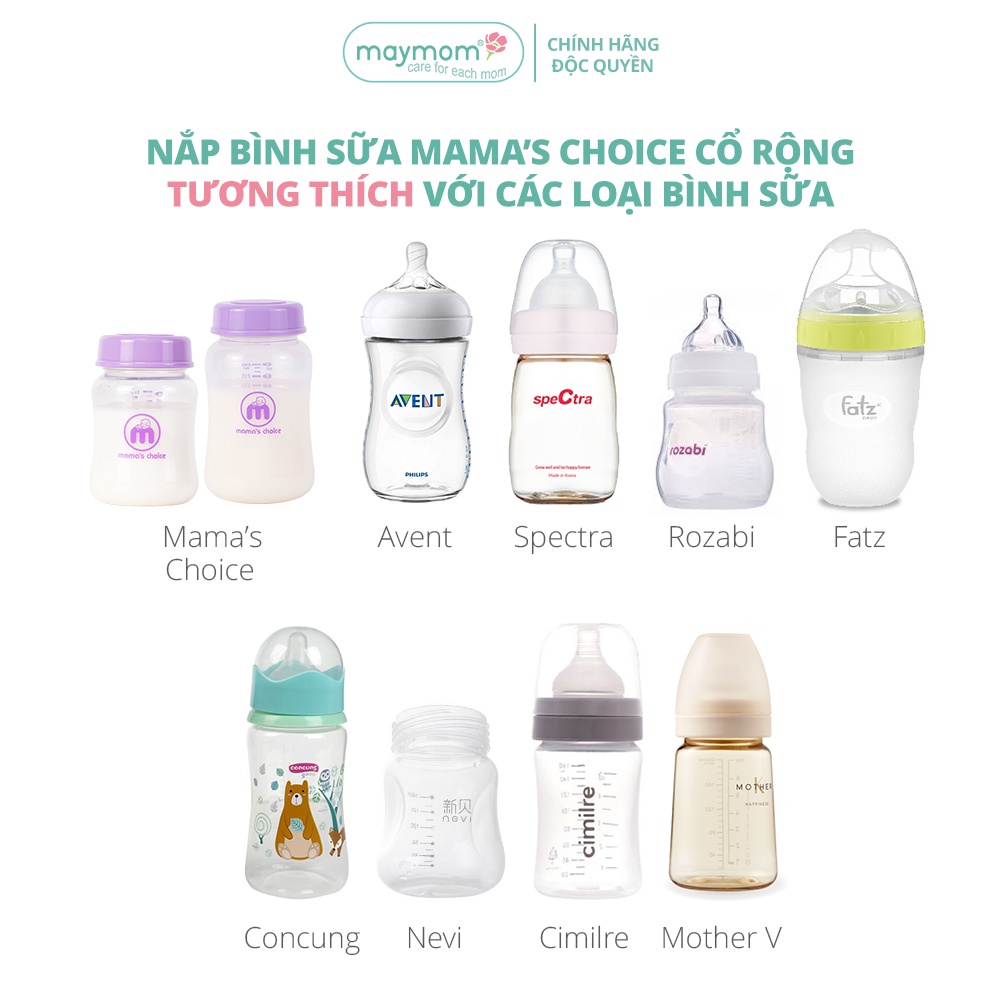 Mô tả Nắp Bình Sữa Mama's Choice, Tương Thích Bình Sữa Cổ Rộng Spectra, Avent, Rozabi và Bình Sữa Cổ Hẹp Medela, Unimom - 3