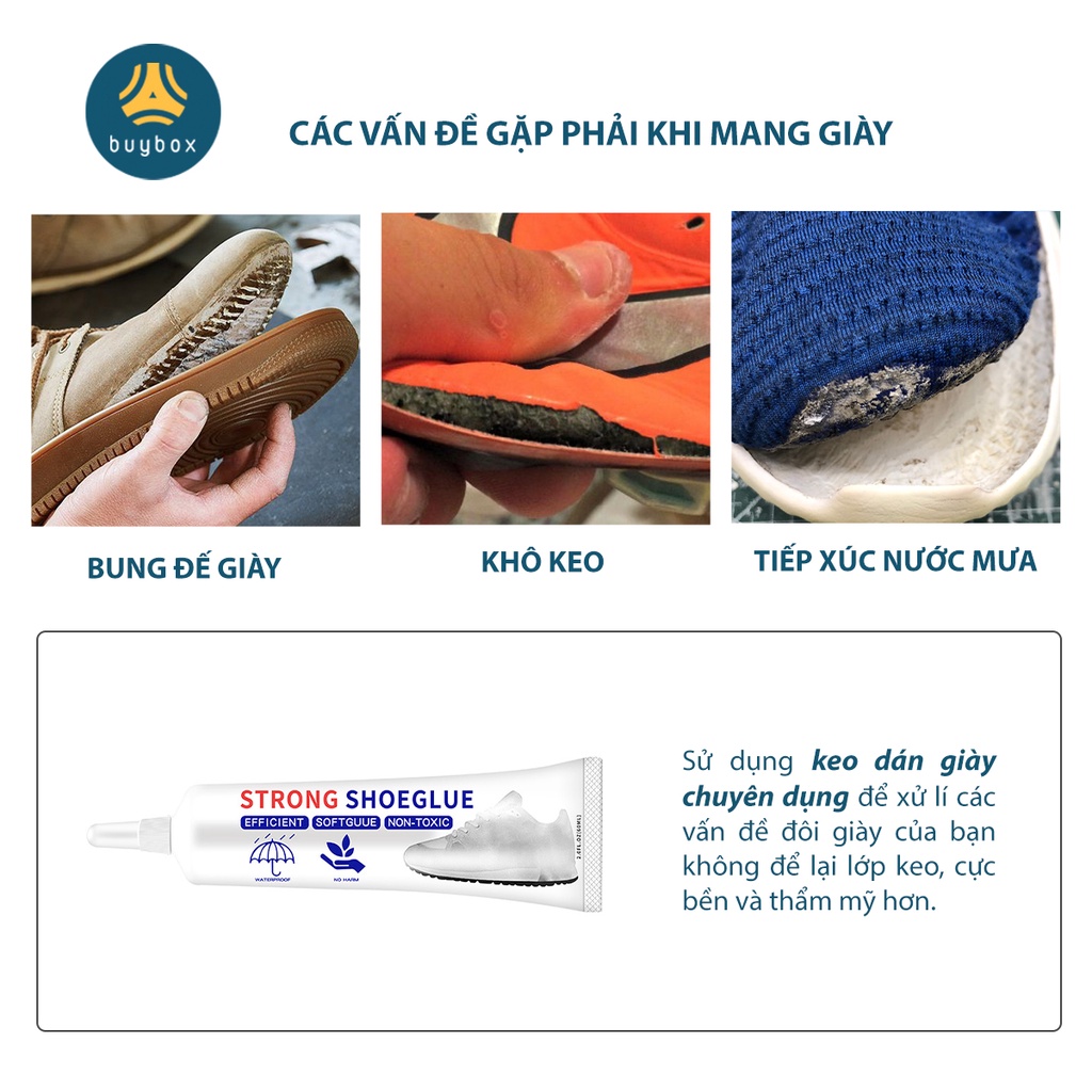 Mô tả Keo dán giày bền chặt, chống thấm hiệu quả, thiết kế dạng kim dễ dàng sử dụng - BuyBox - BBPK323 - 2