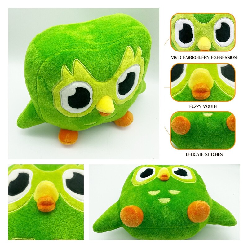 Duolingo Duo Quà tặng búp bê trẻ em sang trọng kỷ niệm 10 năm Cú xanh