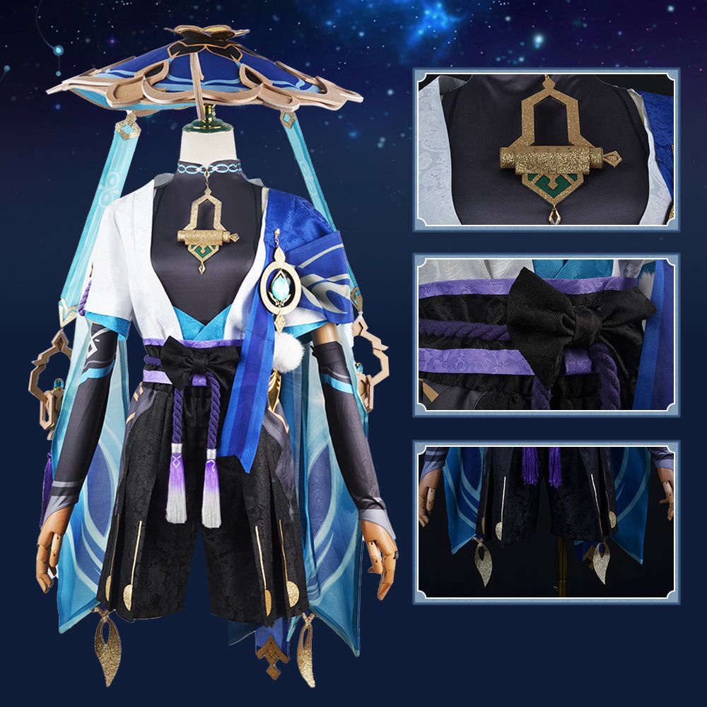 Tác Động Genshin Polyester Kunikurushi-Wanderer Wanderer Scaramouch Cosplay Mũ Tre Trang Phục Người Lớn