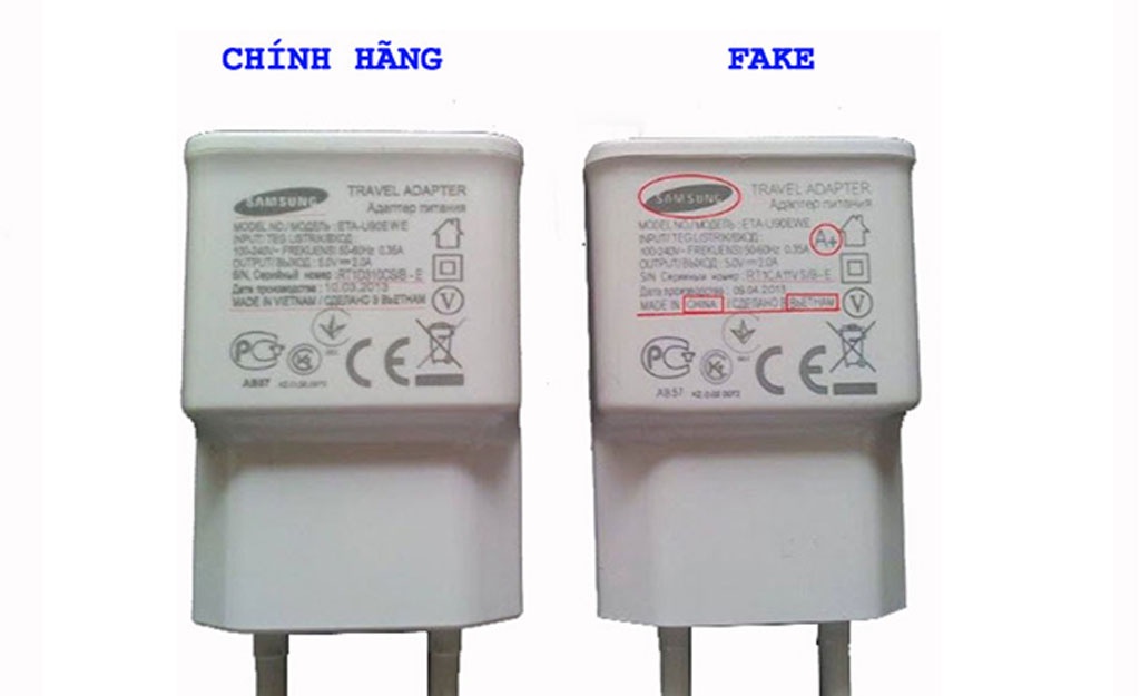 Kiểm tra thông số củ sạc Samsung