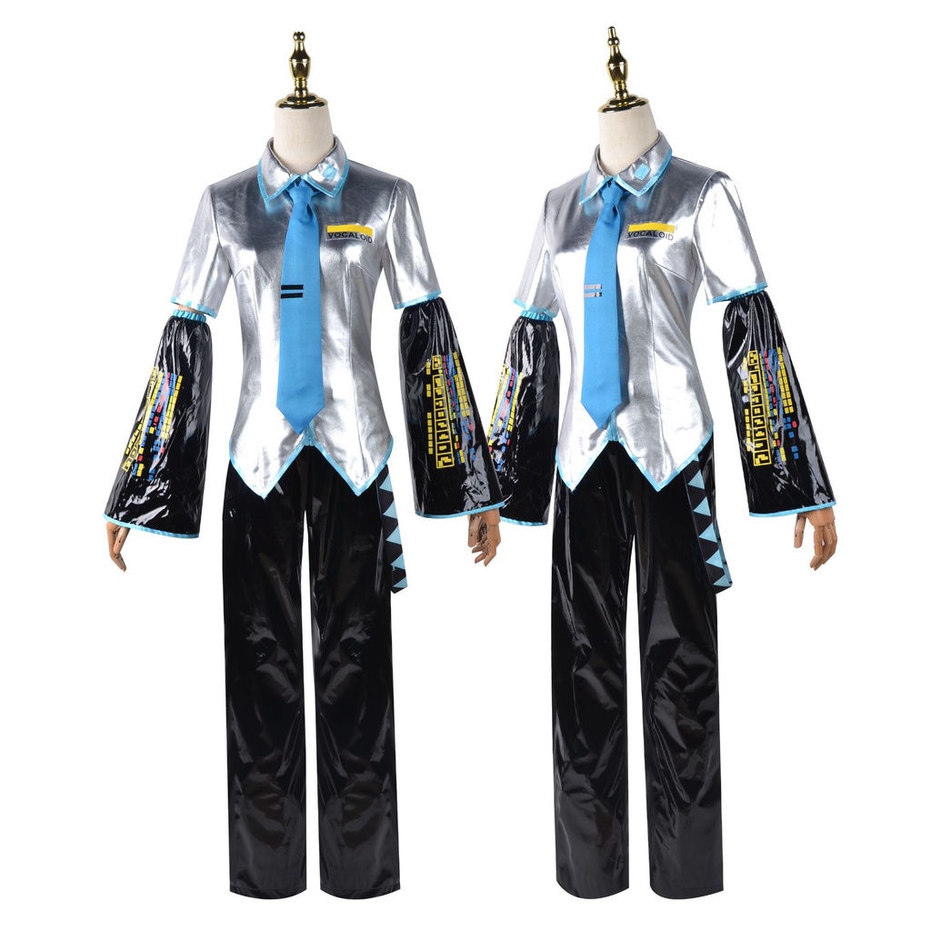 Hatsune Miku Authentic Vocaloid PU Cosplay Set Có Áo Sơ Mi Thắt Quần Tóc Giả