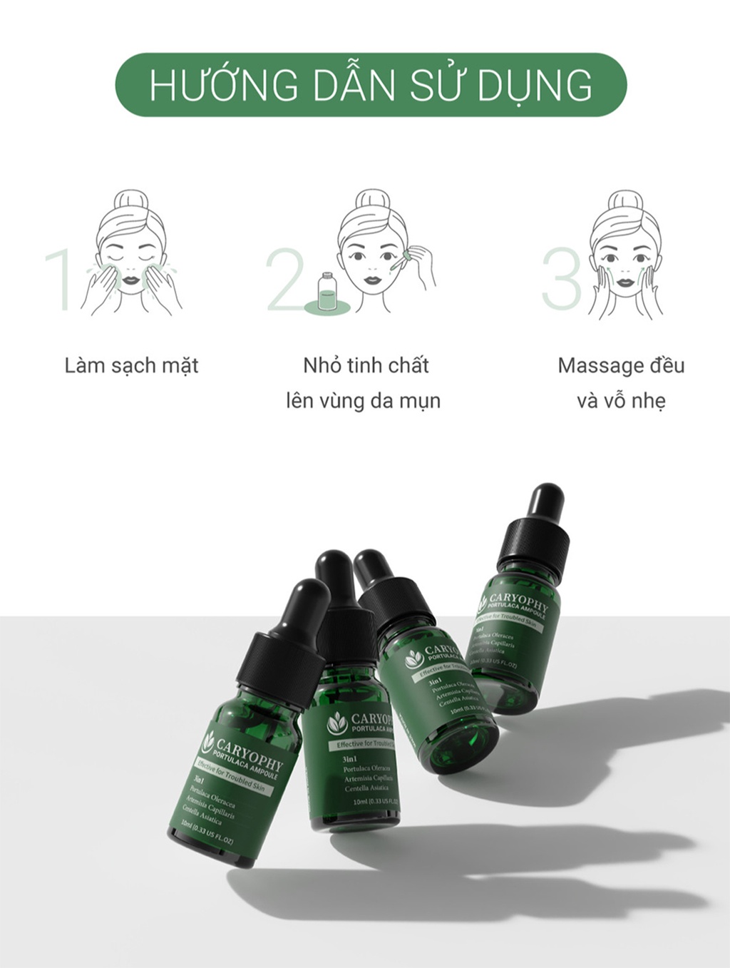 Mô tả Serum rau má giảm mụn mờ thâm Caryophy Portulaca Ampoule (10ml 30ml) - 7