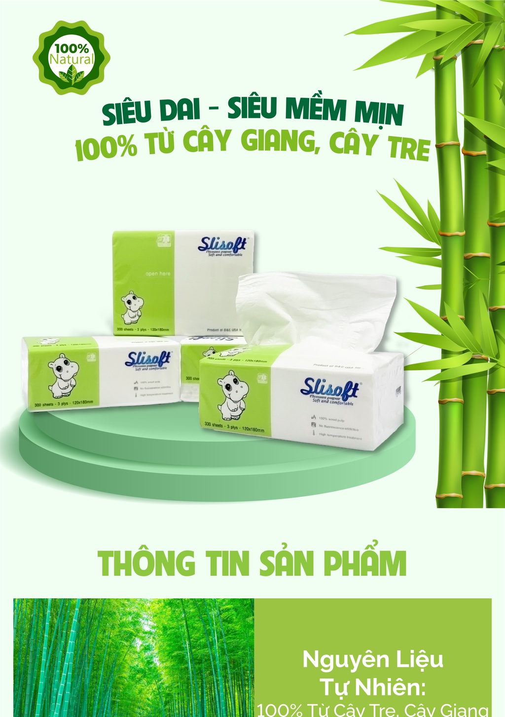 Mô tả Giấy ăn Slisoft Trắng 300 lớp - 1