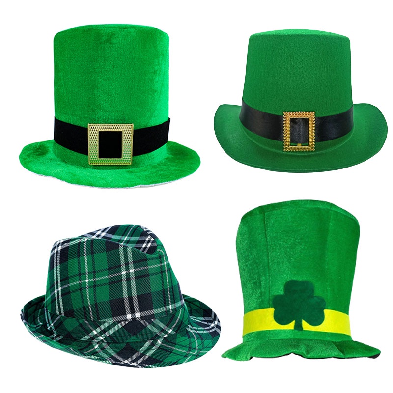 Unisex St. Ngày của Patrick Mũ xanh Người lớn Ireland Leprechaun Shamrock Fancy Dress Access