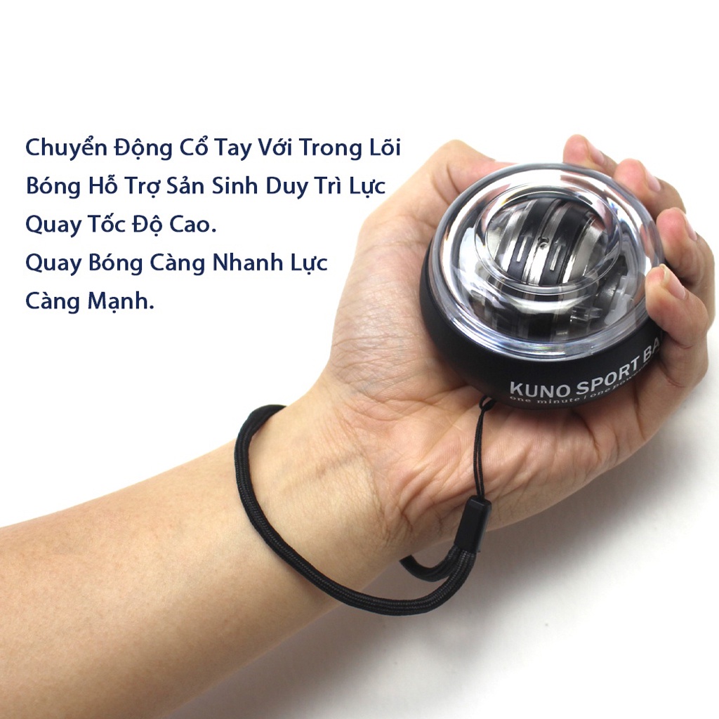 Mô tả Bóng Tập Cổ Tay KUNOSPORT, Bóng Tập Cánh Đèn Xoay 7 Màu Rèn Luyện Cơ Tay Lực Cổ Tay - 2
