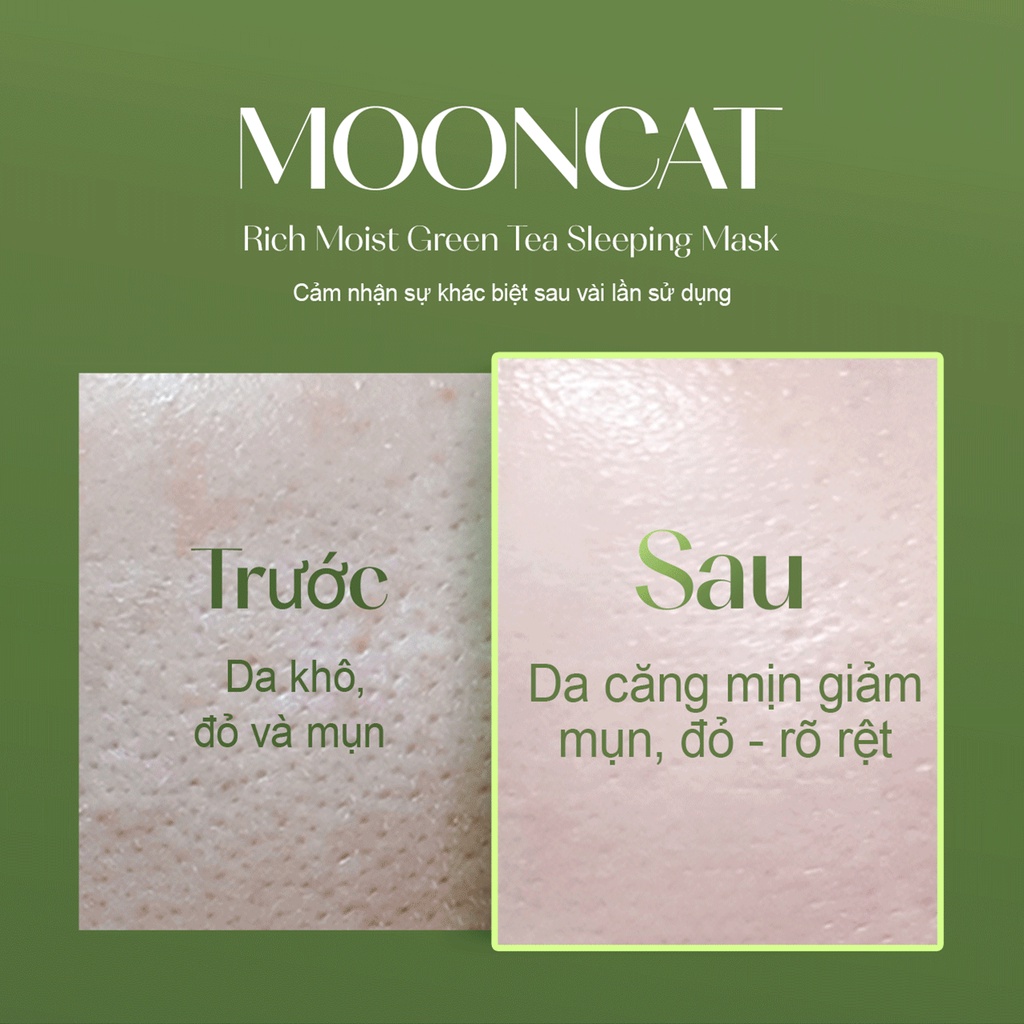 Mô tả Mask ngủ dưỡng ẩm làm sáng trà xanh MoonCat [AlwaysbePure] 75ml - 3