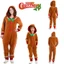 Giáng Sinh Bánh Gừng Người Cosplay Trang Phục Người Lớn Trẻ Em Xmas Đảng Quần Áo Có Mũ Trùm Đầu Jumpsuits